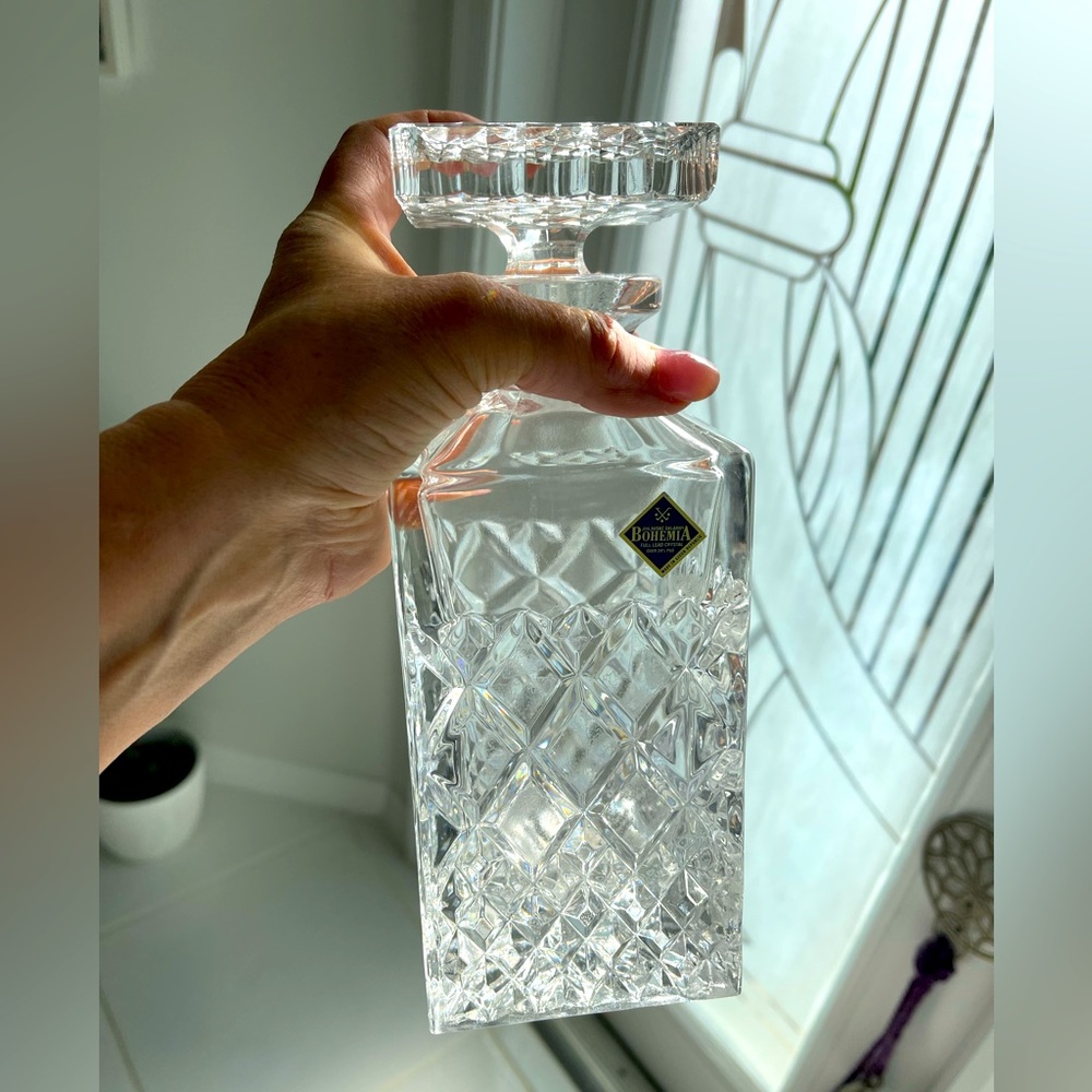 Bohemia Heavy Crystal Square Liquor Decanter